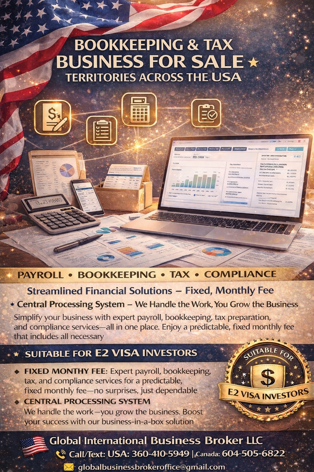 BOOKKEEPING & TAX BUSINESS FOR SALE – TERRITORIES ACROSS THE USA